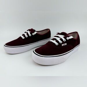 Vans Off The Wall Suede Burgundy Sneakers, Unisex Size Men's 8.0 / Women's 9.5